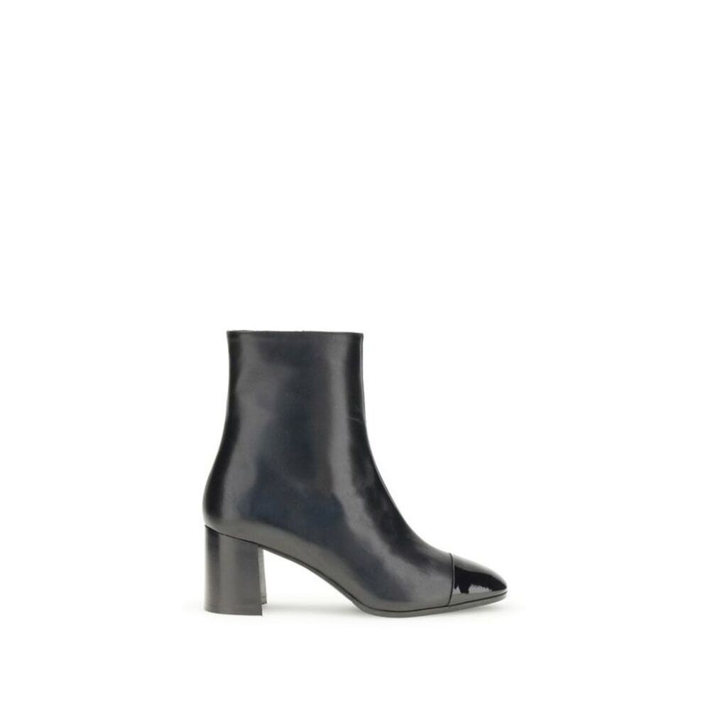Carel Paris Black Calf Leather Bos Taurus Ankle Women's Boots